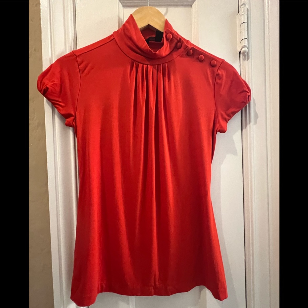 Burnt Orange Top with Button Accent
